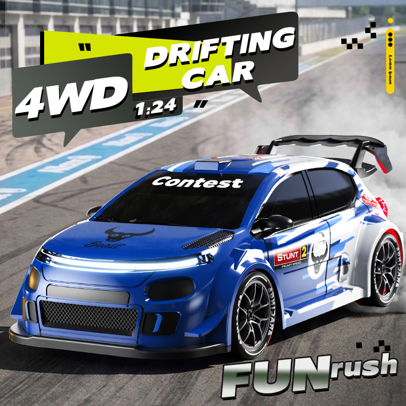 Rc Drift Car 1 24 Scale 4Wd - Voiture RC de drift 4x4 à