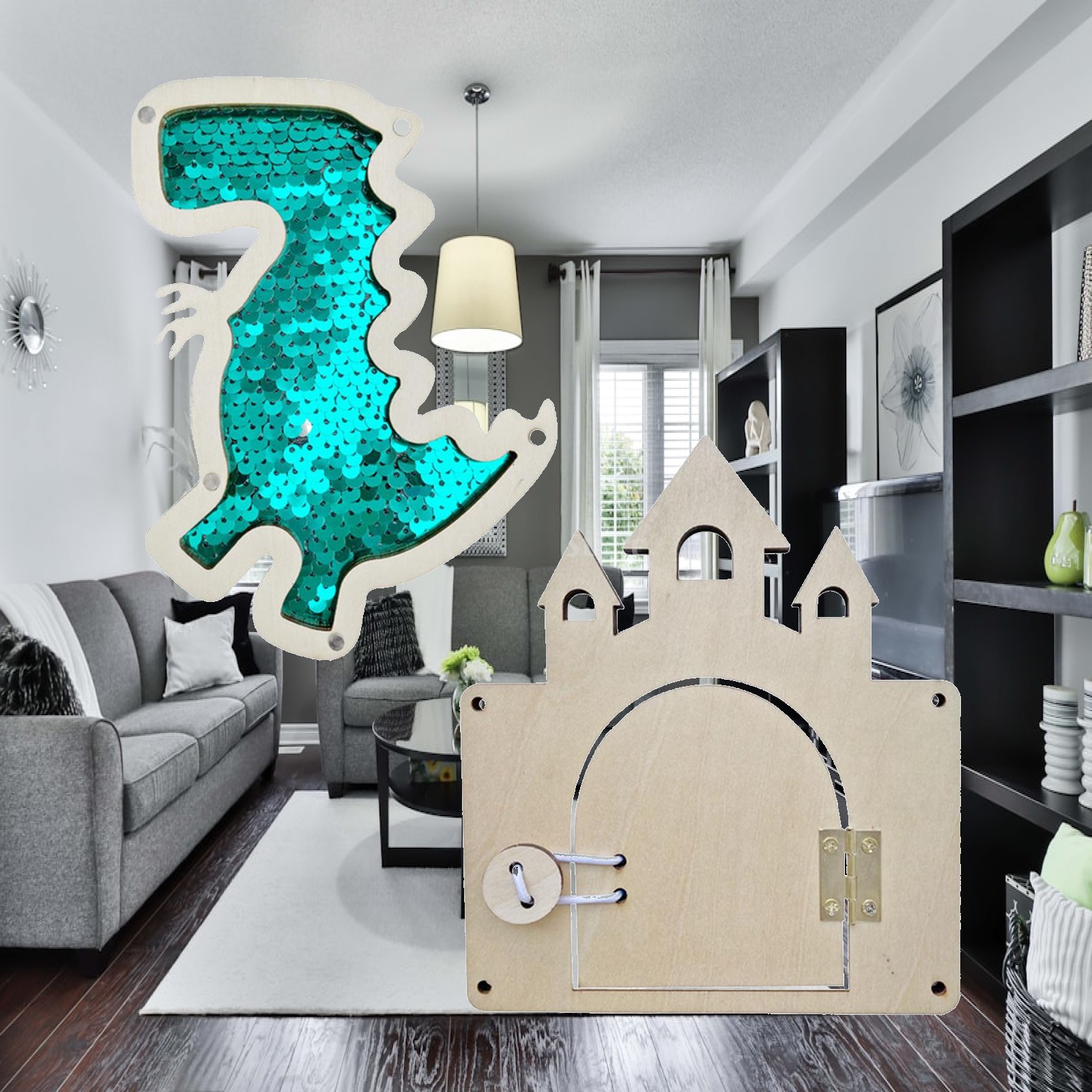 Tableau d'activités en bois, p - Montessori Wooden Busy Board Toddler avis et prix